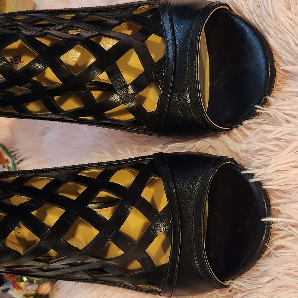 Michael Kors Black Heels with Lattice Design